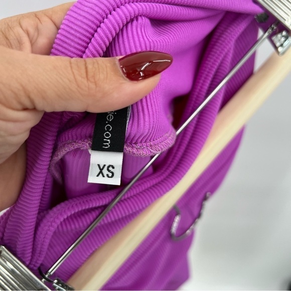 ONZIE purple high waisted ribbed workout tights size Xs - Picture 6 of 6